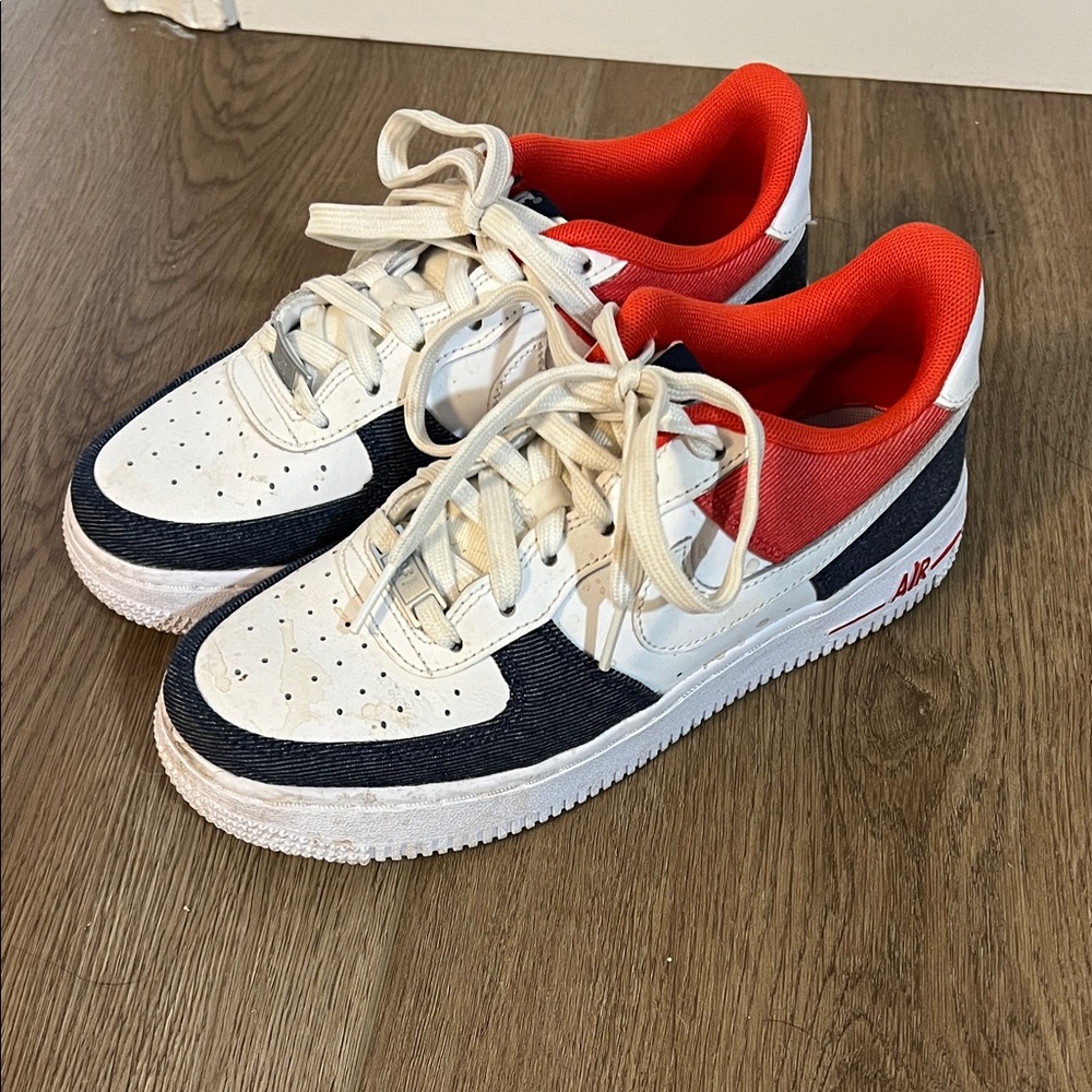 Nike Kids White, Black, and Red Sneakers